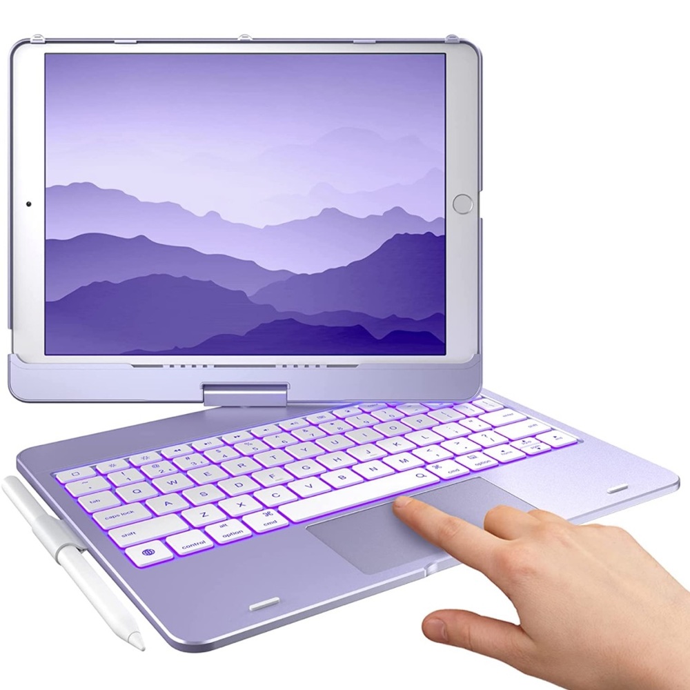 typecase Touch iPad 9th Generation Case with Keyboard (10.2"),(Light Purple)